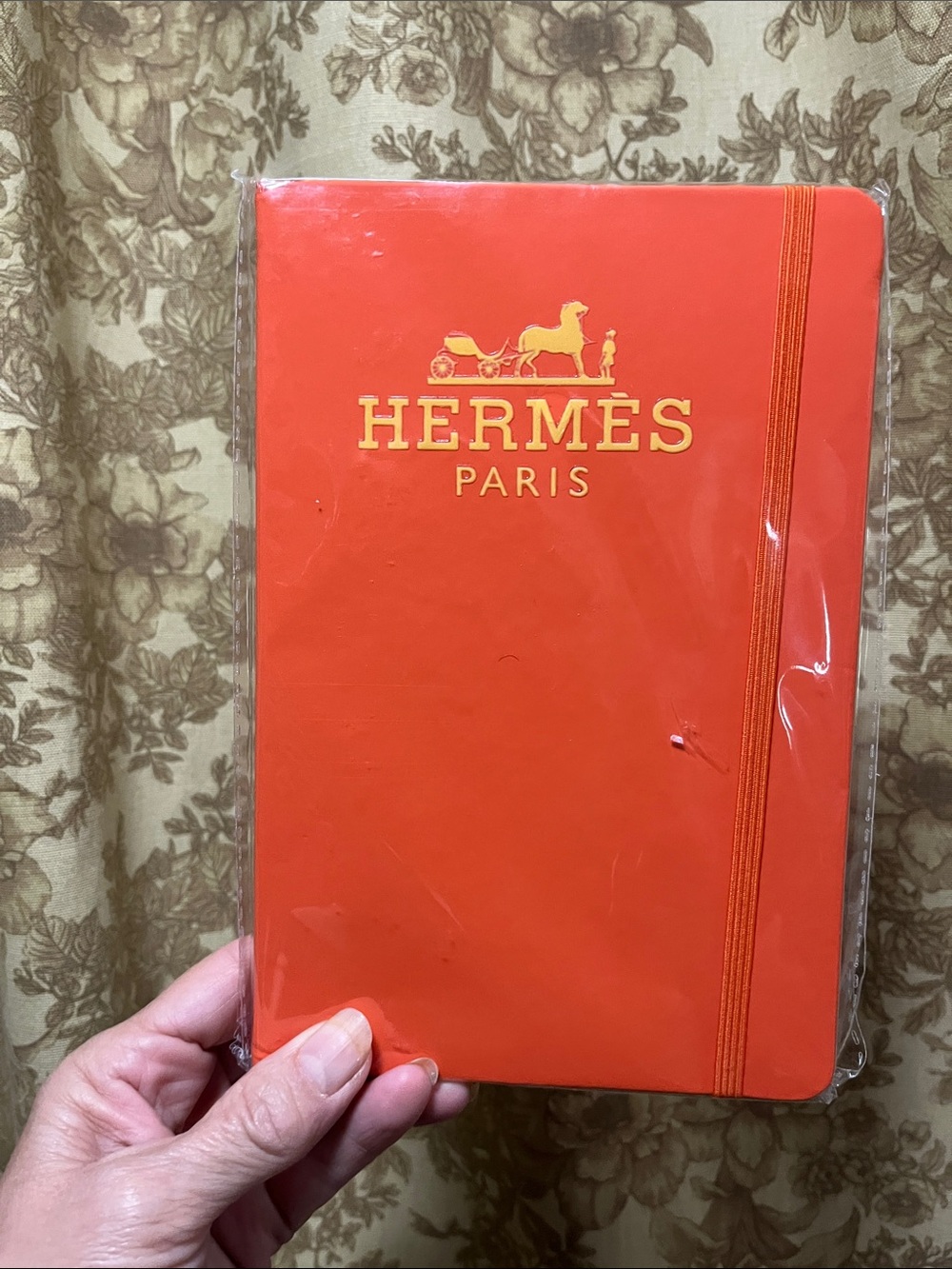 Paris Orange Elastic-Band Hardcover Notebook
